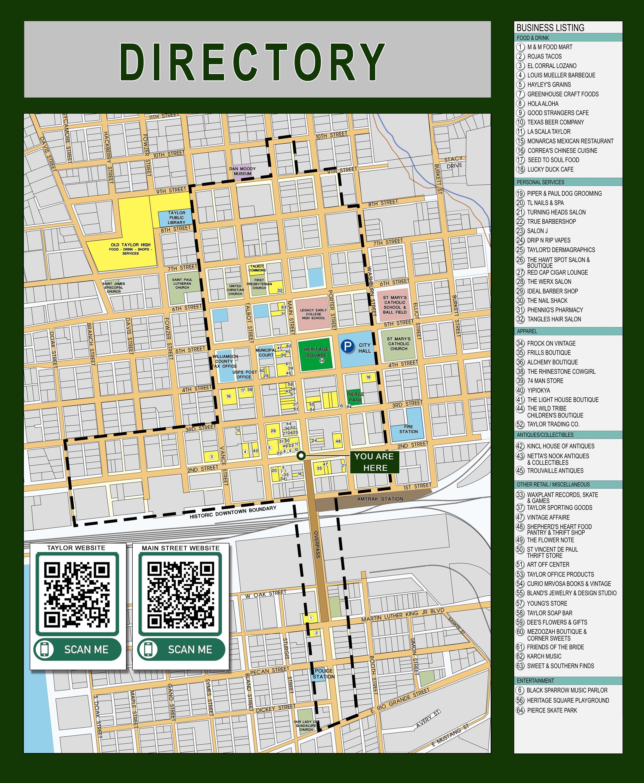 Current DT Directory Map listings