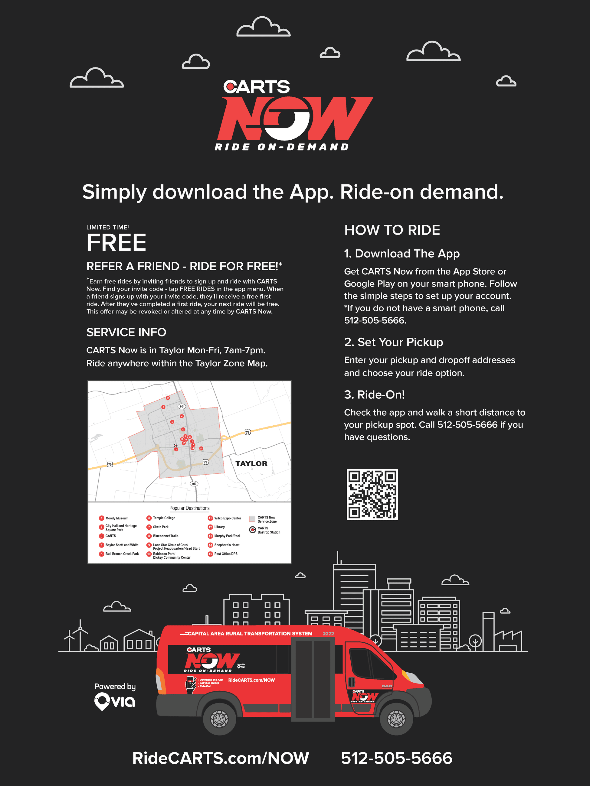 CARTS Now- Taylor Ride Now Information Opens in new window